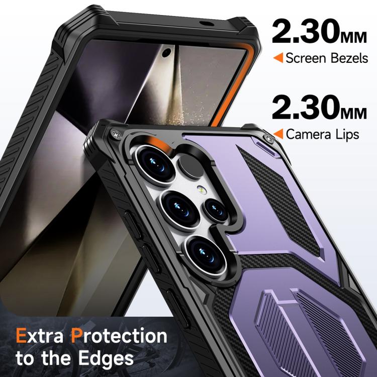 For Samsung Galaxy S24 Ultra 5G Hidden Metal Holder Magnetic Shockproof Phone Case