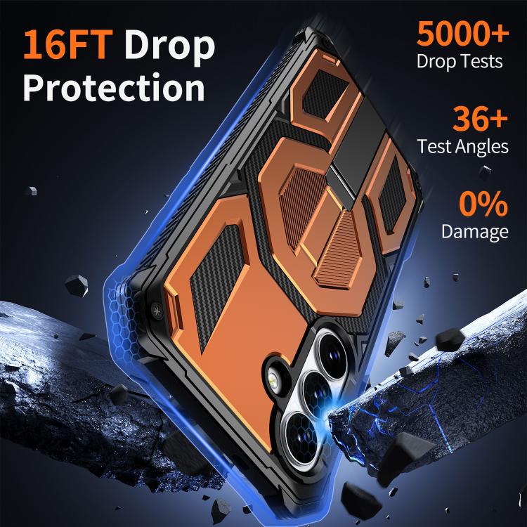 For Samsung Galaxy S26 5G Hidden Metal Holder Magnetic Shockproof Phone Case