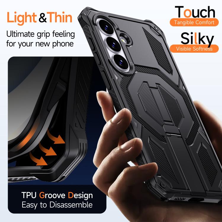 For Samsung Galaxy S26 5G Hidden Metal Holder Magnetic Shockproof Phone Case