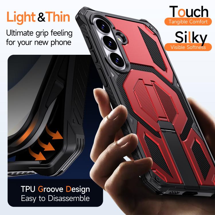 For Samsung Galaxy S26 5G Hidden Metal Holder Magnetic Shockproof Phone Case