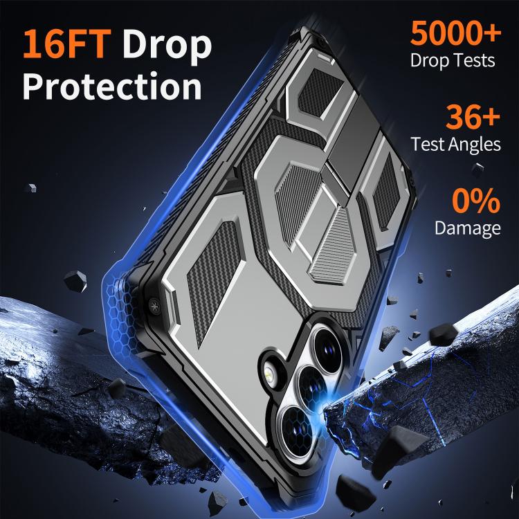 For Samsung Galaxy S26 5G Hidden Metal Holder Magnetic Shockproof Phone Case