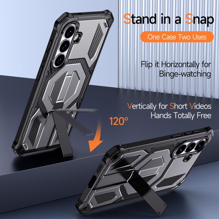 For Samsung Galaxy S26 5G Hidden Metal Holder Magnetic Shockproof Phone Case