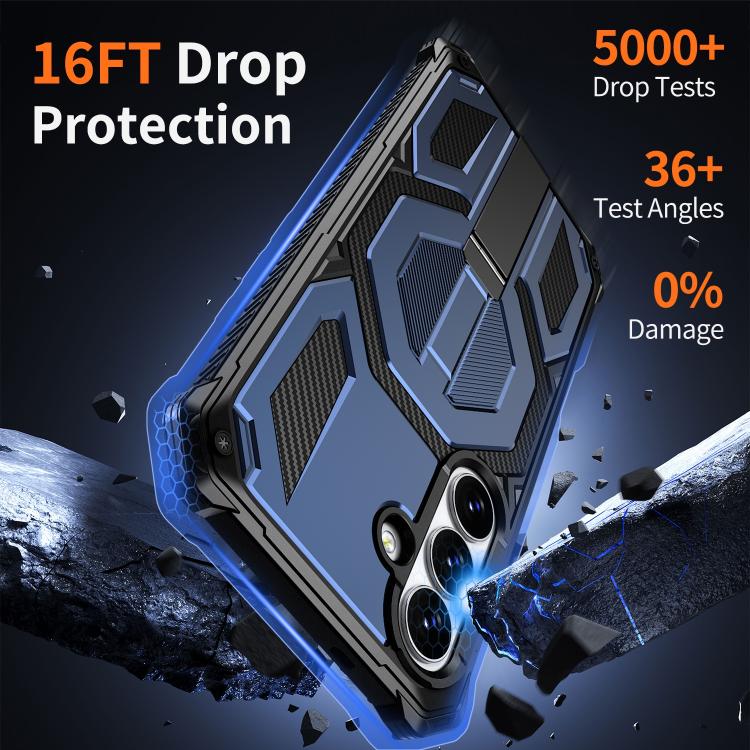For Samsung Galaxy S26 5G Hidden Metal Holder Magnetic Shockproof Phone Case