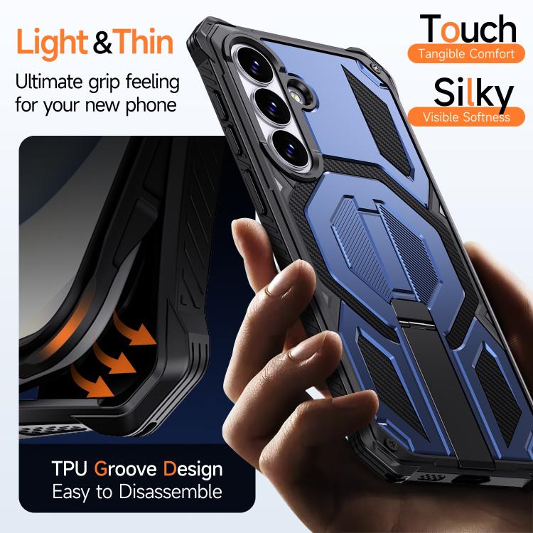 For Samsung Galaxy S26 5G Hidden Metal Holder Magnetic Shockproof Phone Case