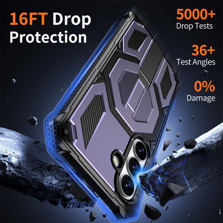 For Samsung Galaxy S26 5G Hidden Metal Holder Magnetic Shockproof Phone Case