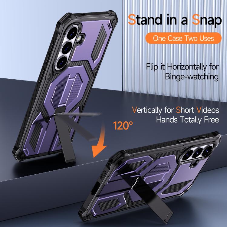 For Samsung Galaxy S26 5G Hidden Metal Holder Magnetic Shockproof Phone Case