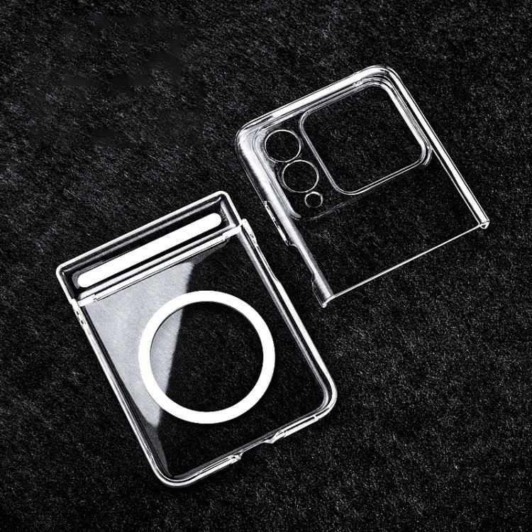 For Huawei nova Flip Integrated Central Axis Magnetic PC Phone Case - Transparent