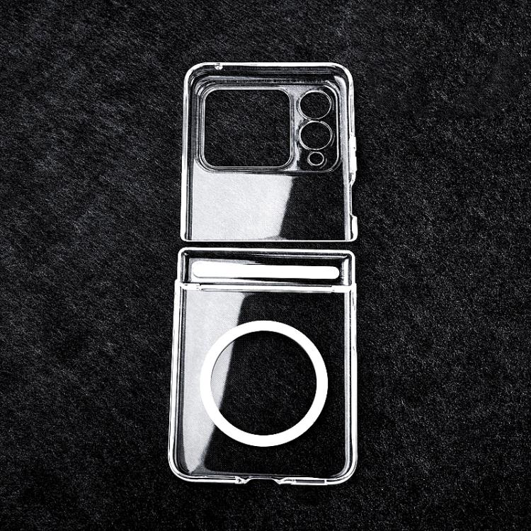 For Huawei nova Flip Integrated Central Axis Magnetic PC Phone Case - Transparent