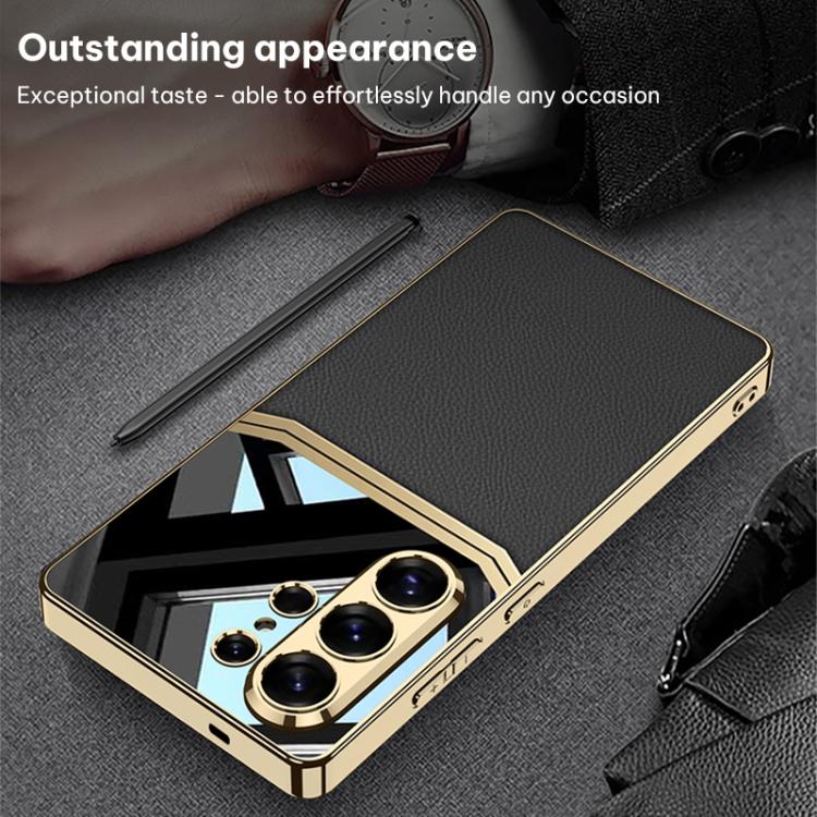 For Samsung Galaxy S26 Ultra 5G GKK Plating TPU + Leather Lens Protection Full Coverage Phone Case