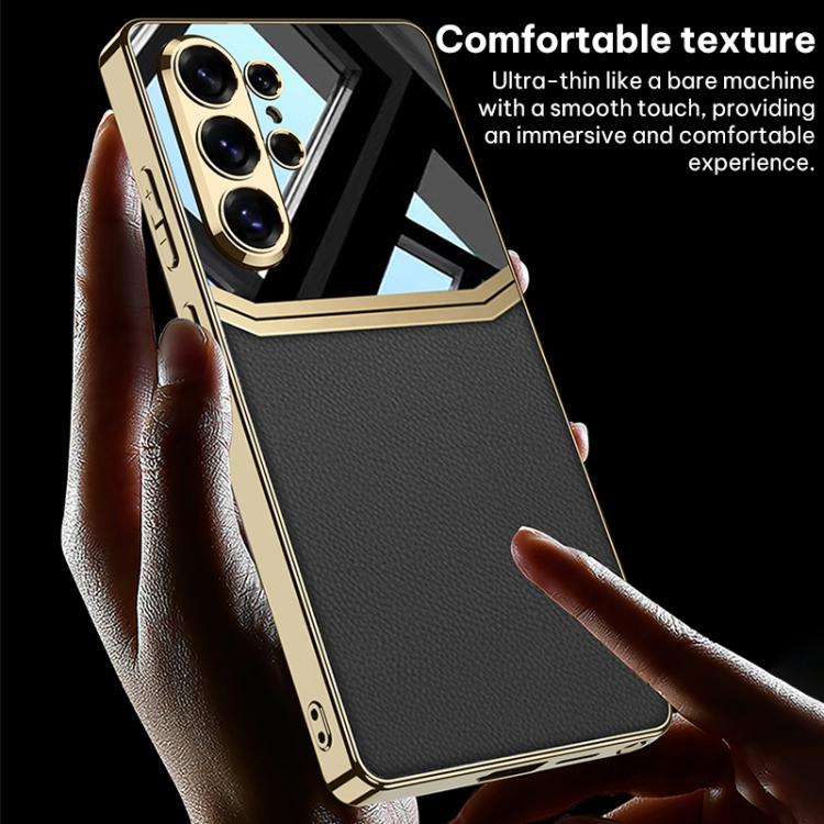 For Samsung Galaxy S26 Ultra 5G GKK Plating TPU + Leather Lens Protection Full Coverage Phone Case
