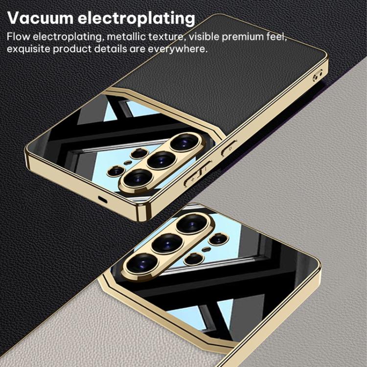 For Samsung Galaxy S26 Ultra 5G GKK Plating TPU + Leather Lens Protection Full Coverage Phone Case