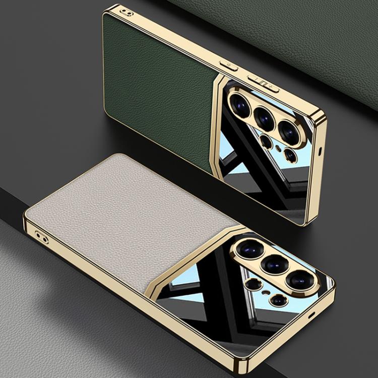 For Samsung Galaxy S26 Ultra 5G GKK Plating TPU + Leather Lens Protection Full Coverage Phone Case