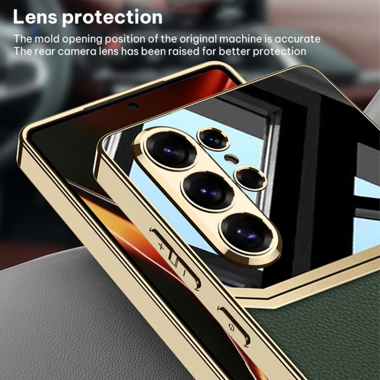 For Samsung Galaxy S26 Ultra 5G GKK Plating TPU + Leather Lens Protection Full Coverage Phone Case