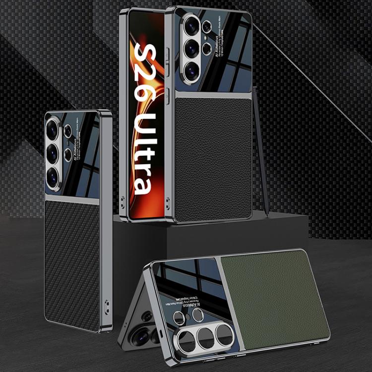 For Samsung Galaxy S26 Ultra 5G GKK Plating TPU + Leather Full Coverage Phone Case