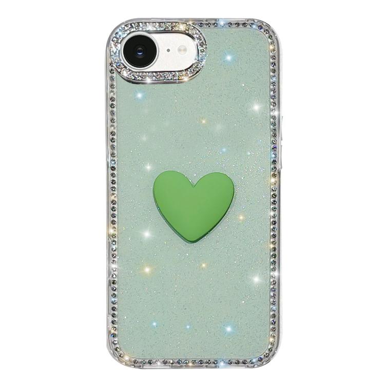 For iPhone 17e / 16e Flash Rhinestone Double-sided IMD Love Heart Phone Case