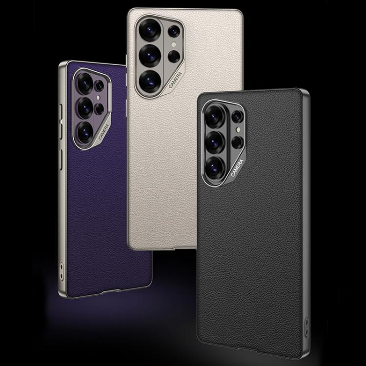 For Samsung Galaxy S26 Ultra 5G GKK Large Camera Hole Metal Paint Skin Feel Vegan Leather Phone Case, Without Pen