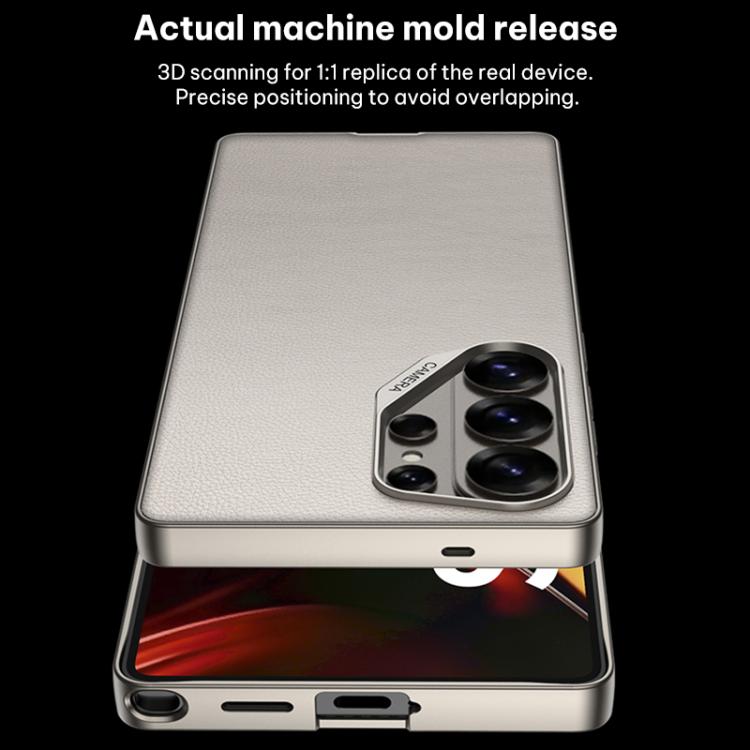 For Samsung Galaxy S26 Ultra 5G GKK Large Camera Hole Metal Paint Skin Feel Vegan Leather Phone Case, Without Pen
