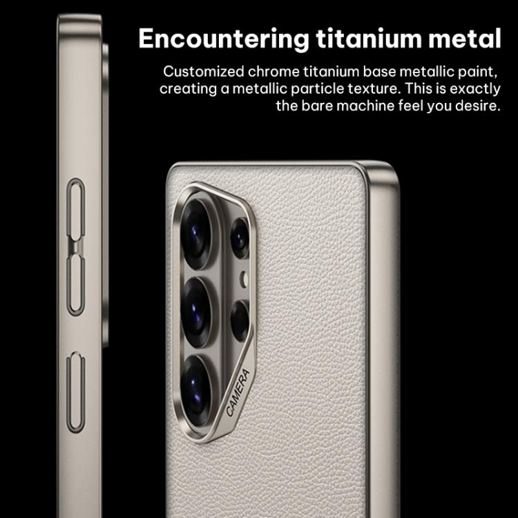 For Samsung Galaxy S26 Ultra 5G GKK Large Camera Hole Metal Paint Skin Feel Vegan Leather Phone Case, Without Pen