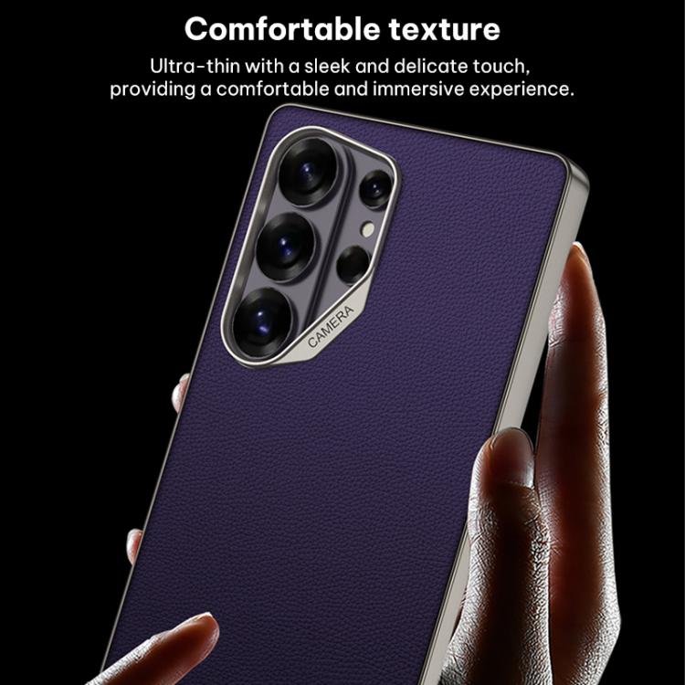 For Samsung Galaxy S26 Ultra 5G GKK Large Camera Hole Metal Paint Skin Feel Vegan Leather Phone Case, Without Pen