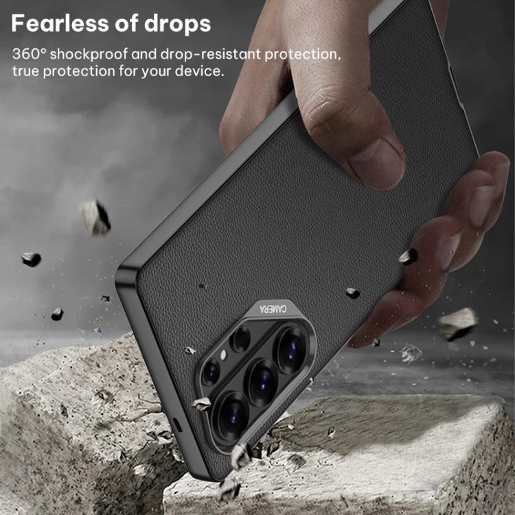 For Samsung Galaxy S26 Ultra 5G GKK Large Camera Hole Metal Paint Skin Feel Vegan Leather Phone Case, Without Pen