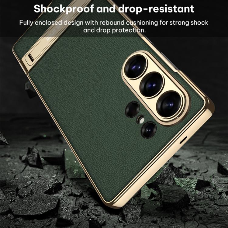 For Samsung Galaxy S26 Ultra 5G GKK Triumph Ultra-Thin Plain Leather Phone Case with Holder