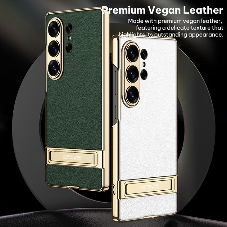 For Samsung Galaxy S26 Ultra 5G GKK Triumph Ultra-Thin Plain Leather Phone Case with Holder