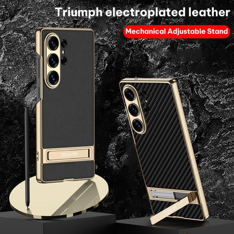 For Samsung Galaxy S26 Ultra 5G GKK Triumph Ultra-Thin Plain Leather Phone Case with Holder