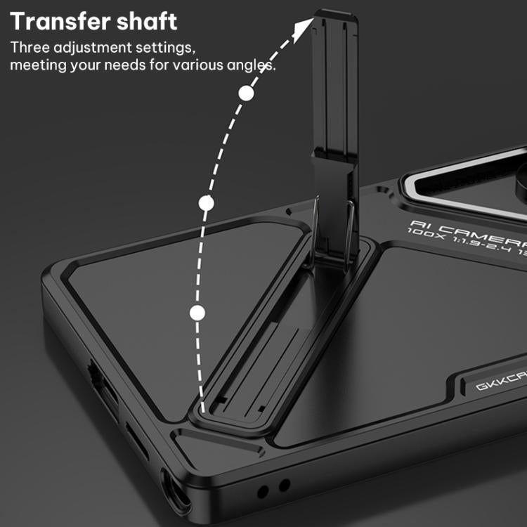 For Samsung Galaxy S26 Ultra 5G GKK Mech Style Ultra-thin Folding Holder Phone Case, Not Included Pen