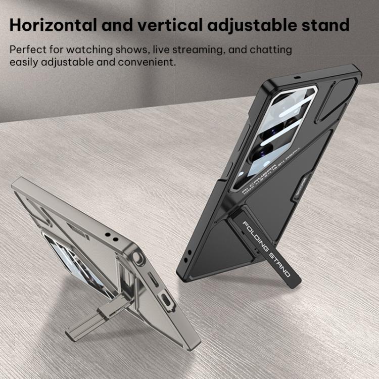 For Samsung Galaxy S26 Ultra 5G GKK Mech Style Ultra-thin Folding Holder Phone Case, Not Included Pen