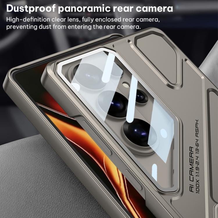 For Samsung Galaxy S26 Ultra 5G GKK Mech Style Ultra-thin Folding Holder Phone Case, Not Included Pen