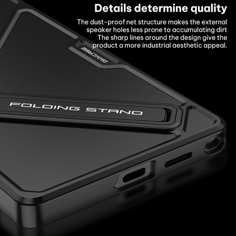For Samsung Galaxy S26 Ultra 5G GKK Mech Style Ultra-thin Folding Holder Phone Case, Not Included Pen