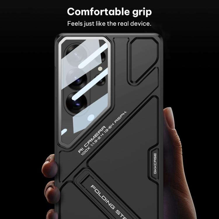 For Samsung Galaxy S26 Ultra 5G GKK Mech Style Ultra-thin Folding Holder Phone Case, Not Included Pen