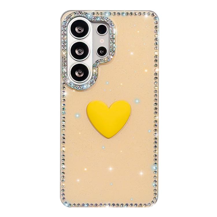 For Samsung Galaxy S26 Ultra 5G Flash Rhinestone Double-sided IMD Love Heart Phone Case