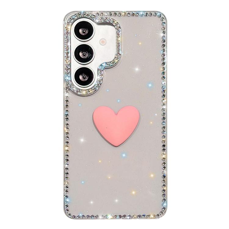For Samsung Galaxy S26+ 5G Flash Rhinestone Double-sided IMD Love Heart Phone Case