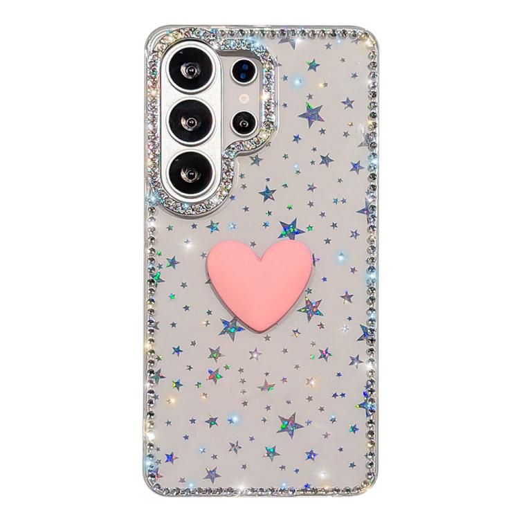For Samsung Galaxy S24 Ultra 5G Flash Rhinestone Double-sided IMD Love Heart Phone Case