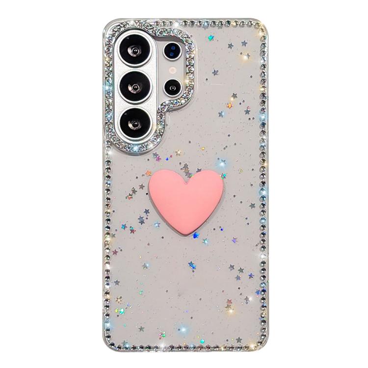 For Samsung Galaxy S24 Ultra 5G Flash Rhinestone Double-sided IMD Love Heart Phone Case