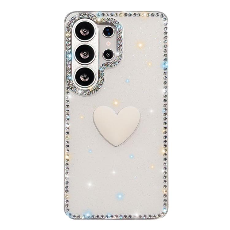 For Samsung Galaxy S24 Ultra 5G Flash Rhinestone Double-sided IMD Love Heart Phone Case