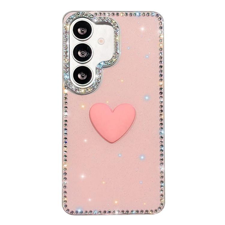 For Samsung Galaxy A16 5G Flash Rhinestone Double-sided IMD Love Heart Phone Case