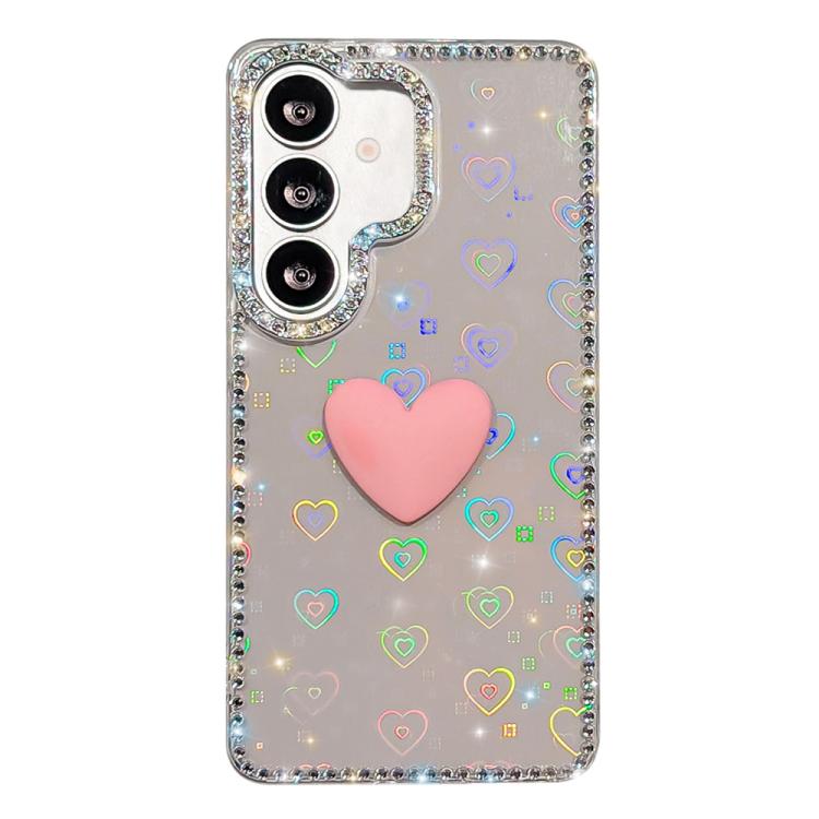For Samsung Galaxy A35 5G Flash Rhinestone Double-sided IMD Love Heart Phone Case