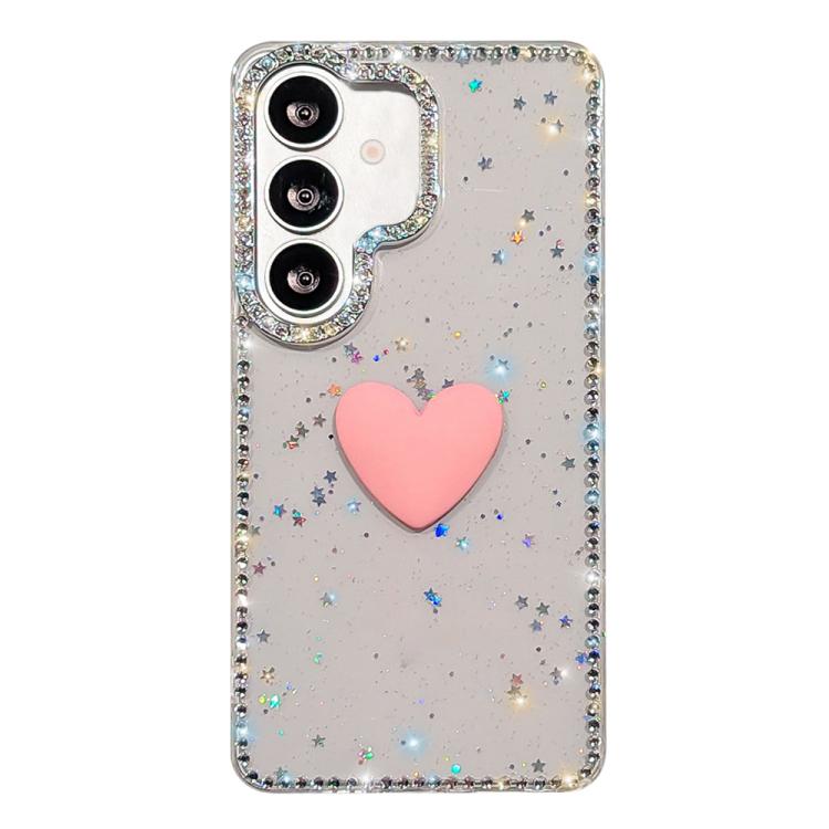 For Samsung Galaxy A56 5G Flash Rhinestone Double-sided IMD Love Heart Phone Case