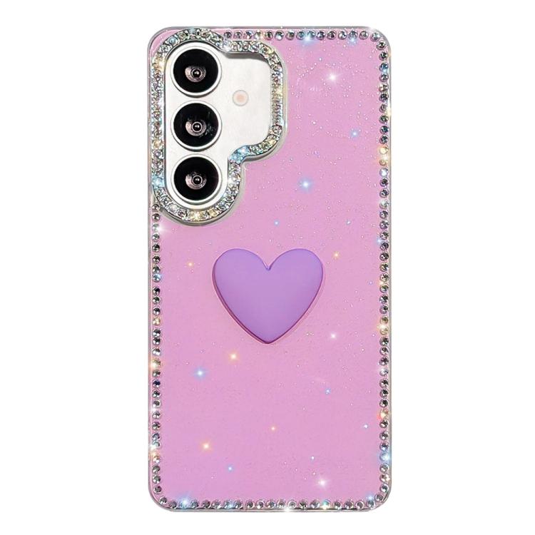 For Samsung Galaxy A56 5G Flash Rhinestone Double-sided IMD Love Heart Phone Case