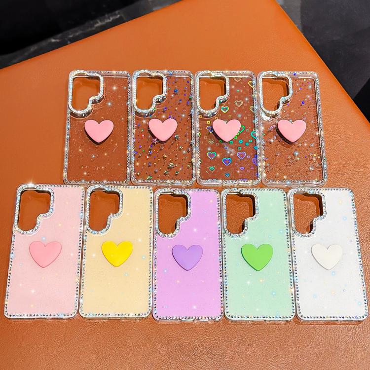 For Samsung Galaxy A37 5G Flash Rhinestone Double-sided IMD Love Heart Phone Case