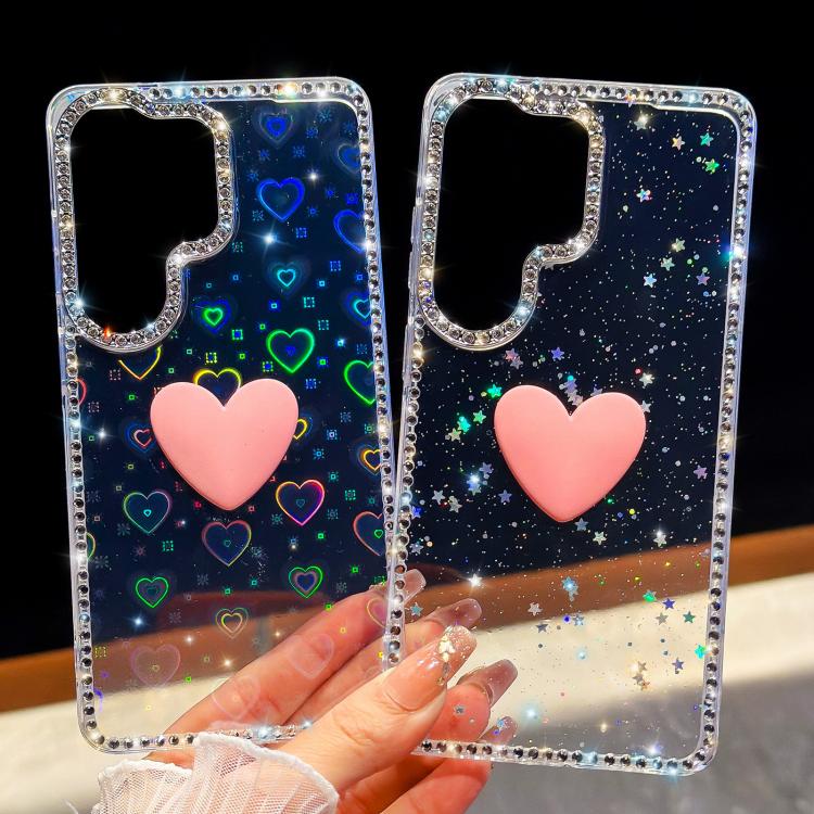 For Samsung Galaxy A37 5G Flash Rhinestone Double-sided IMD Love Heart Phone Case