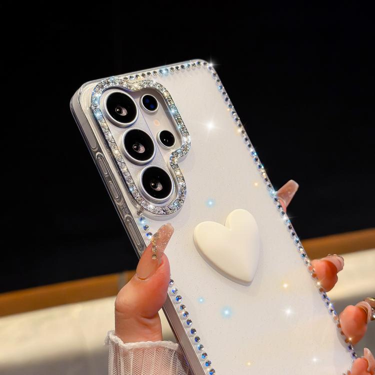 For Samsung Galaxy A56 5G Flash Rhinestone Double-sided IMD Love Heart Phone Case