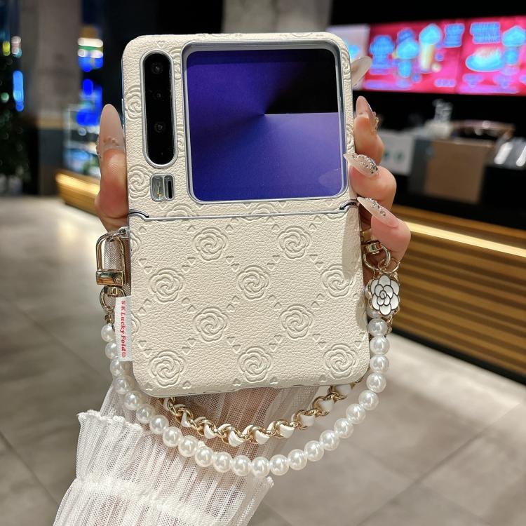 For Huawei Pura X Side Buckle Embossed Rose Phone Case with Bracelet
