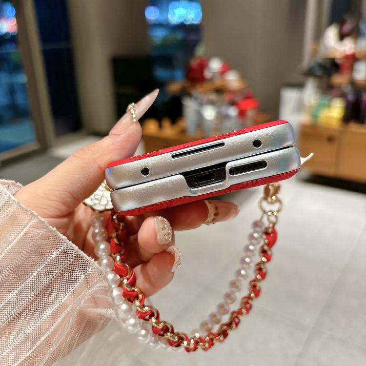 For Xiaomi Mix Flip Side Buckle Embossed Rose Phone Case with Bracelet