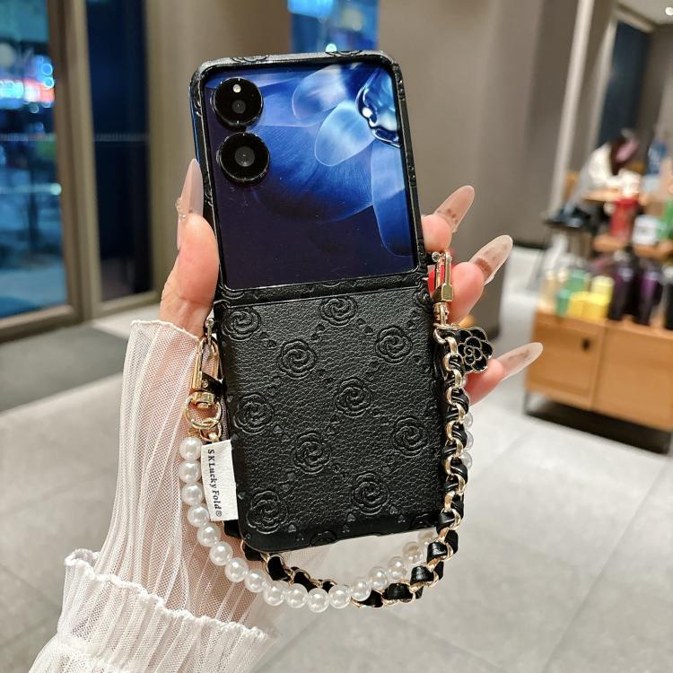 For Xiaomi Mix Flip Side Buckle Embossed Rose Phone Case with Bracelet