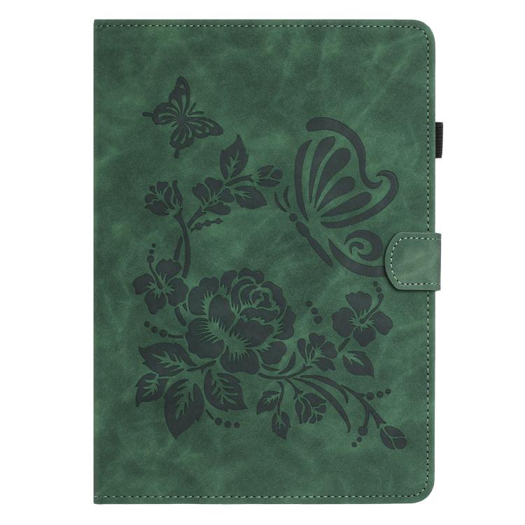 For iPad 9.7 2018 / 2017 Butterfly Loves Flowers Embossed Leather Smart Tablet Case