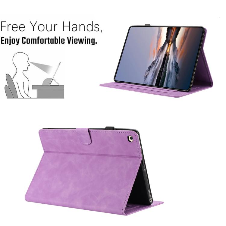 For iPad 9.7 2018 / 2017 Butterfly Loves Flowers Embossed Leather Smart Tablet Case