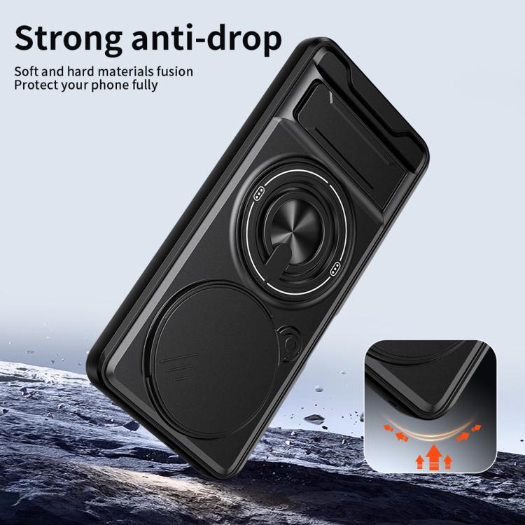For Realme 12 5G Lens Sliding Window Multifunctional Magnetic Shockproof Phone Case